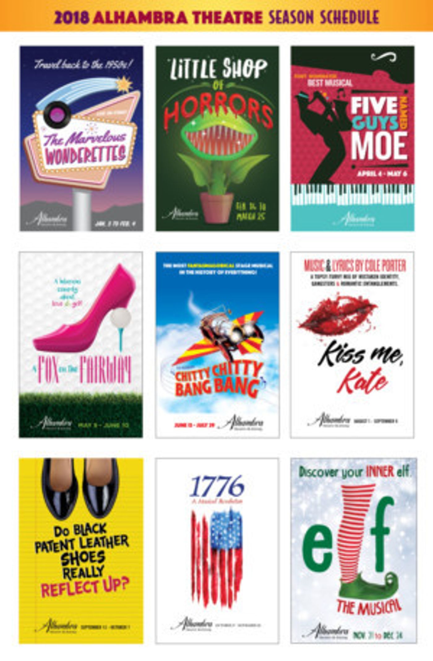 THE MARVELOUS WONDERETTES, 1776, ELF THE MUSICAL and More on Tap for Alhambra's 2018 Season  Image