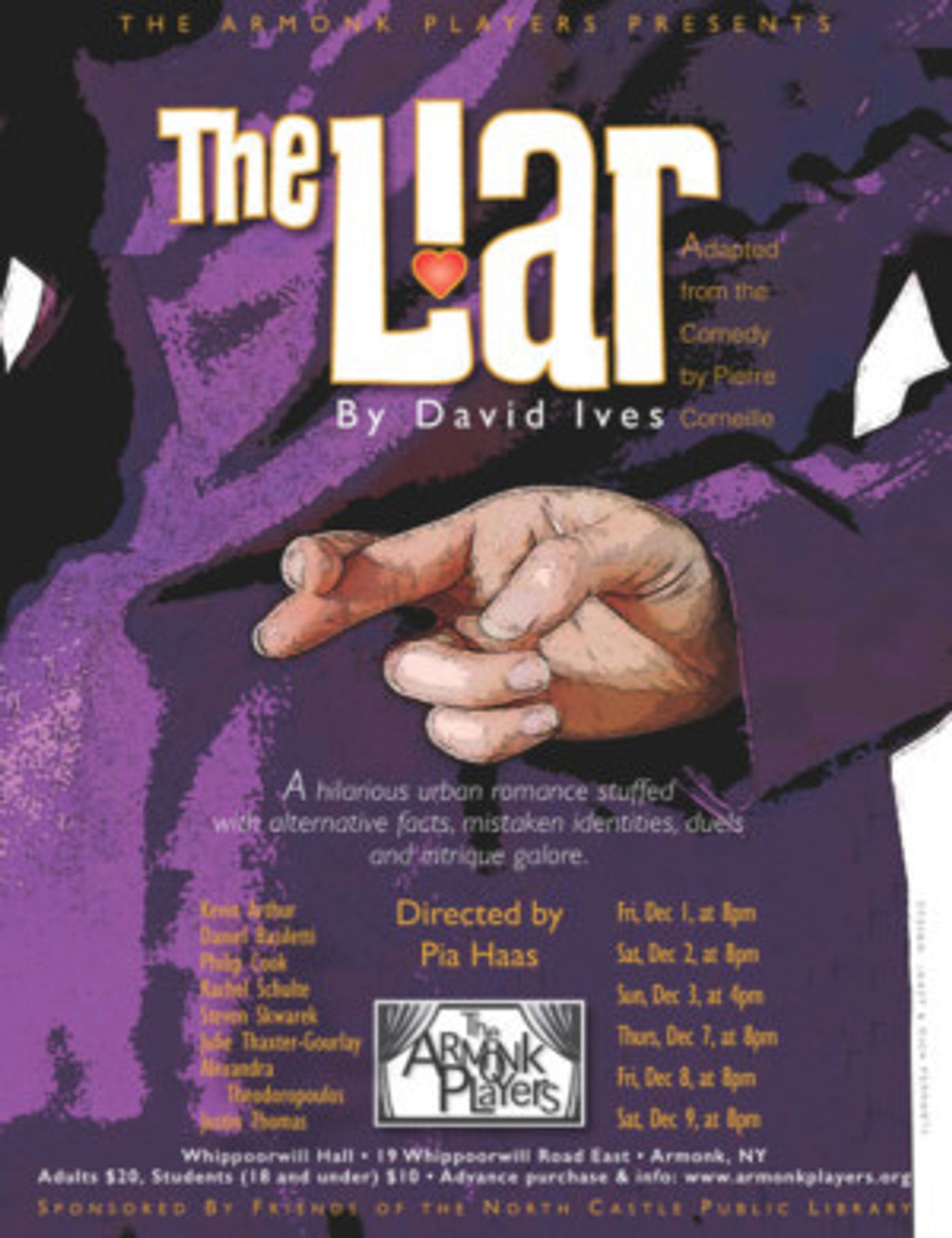 The Armonk Players presents THE LIAR by David Ives  Image