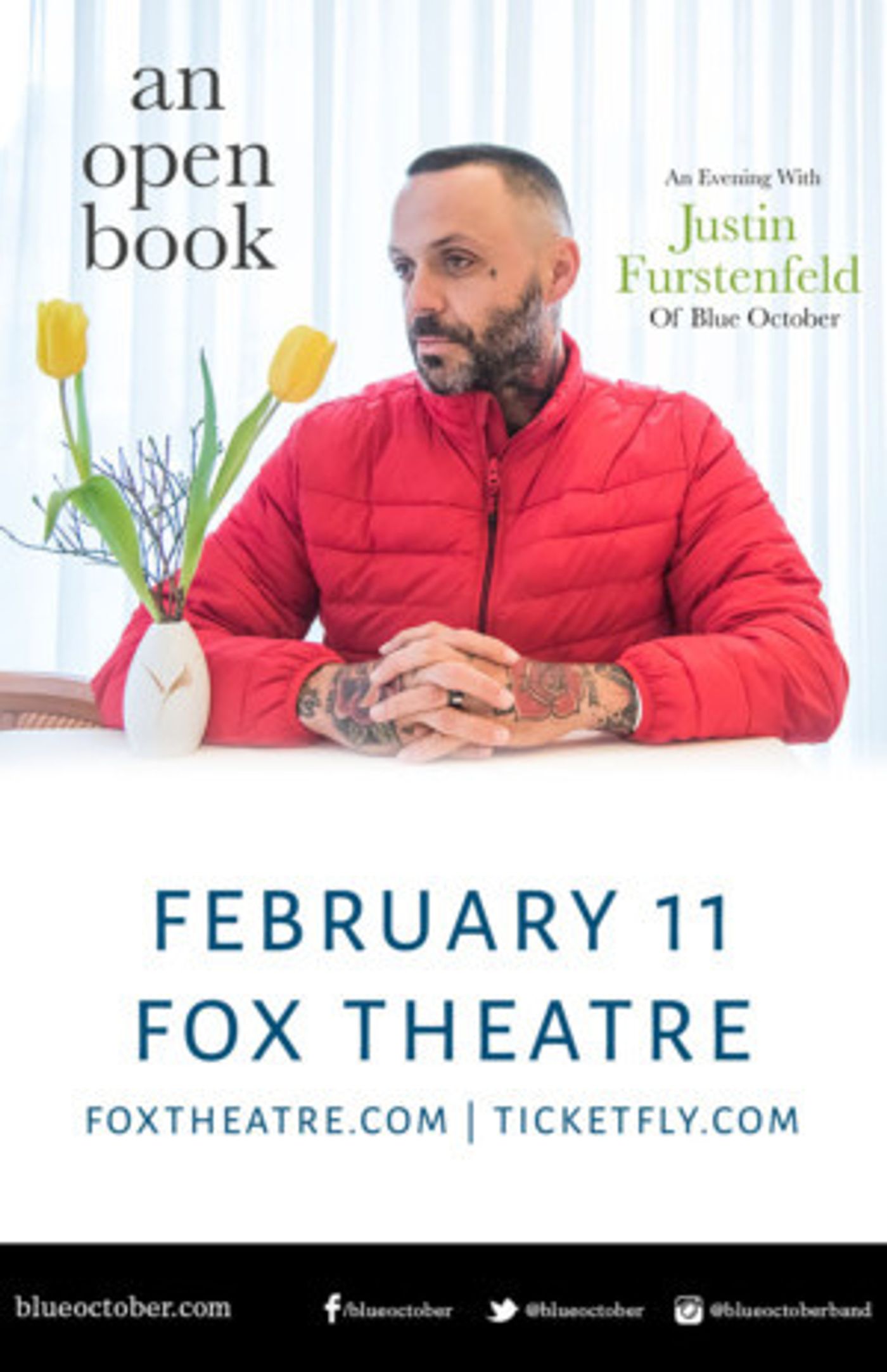 Justin Furstenfeld of Blue October Comes to Fox Theatre, 2/11  Image