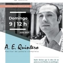 El poeta A. E. Quintero presentará su obra completa con un recital de poesía en el 