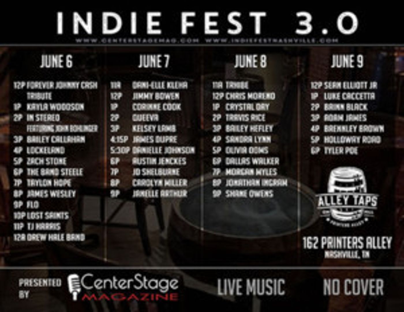 Nashville's Best Kept Musical Secret IndieFest 3.0 Set For June 6-9  Image