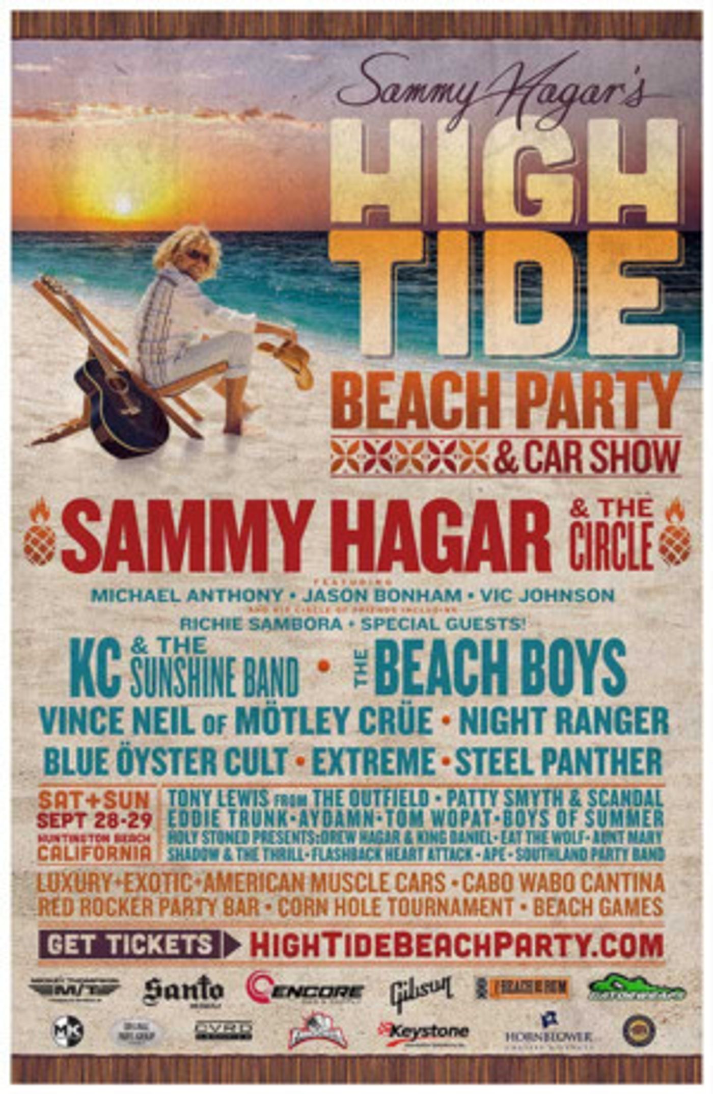 KC And The Sunshine Band Joins Lineup For Sammy Hagar's Second Annual 'High Tide Beach Party & Car Show'  Image