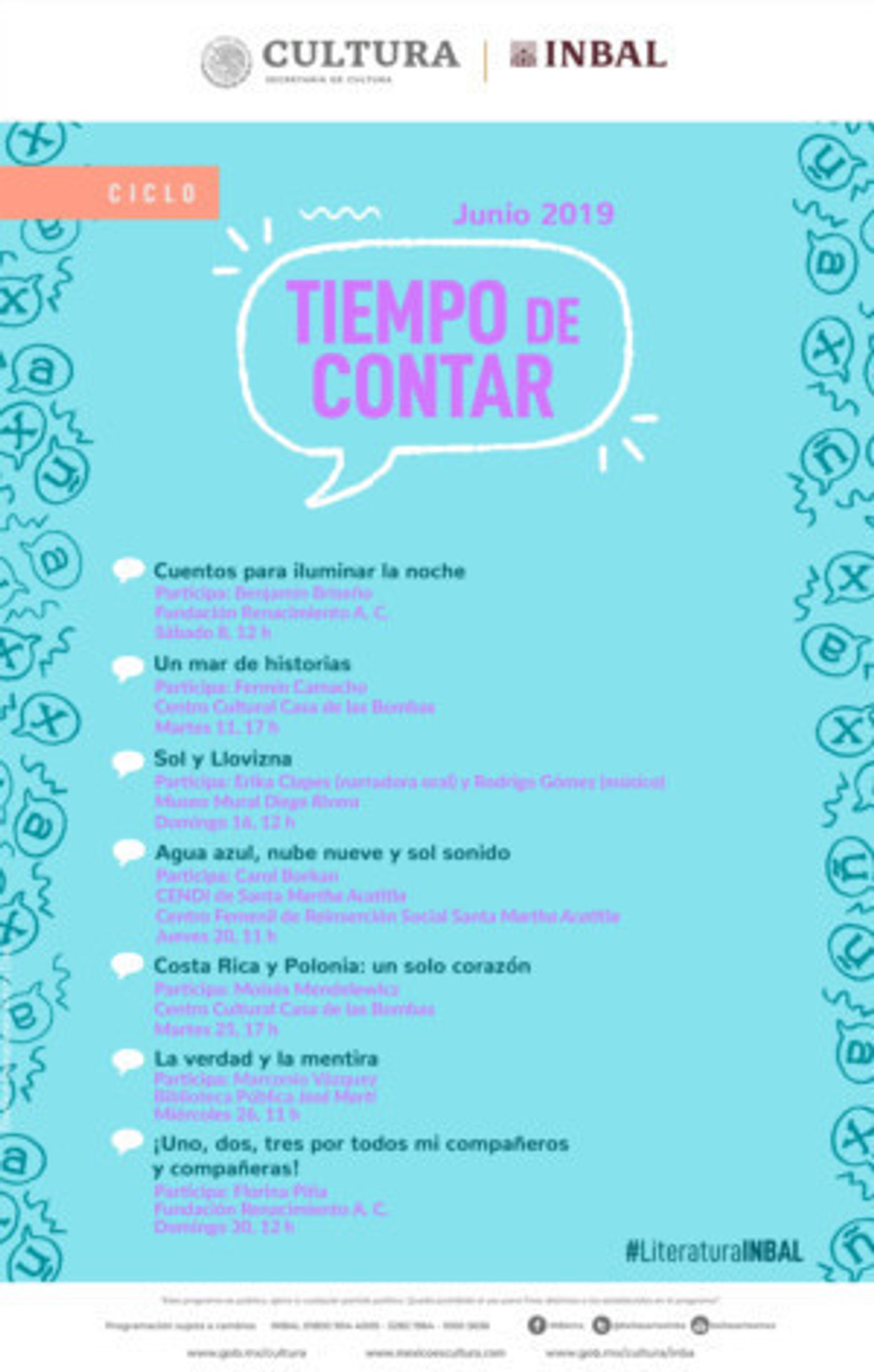 Ciclo Tiempo de contar del INBAL ofrece narraciones y cuentos para niñas, niños y adultos en la CDMX  Image