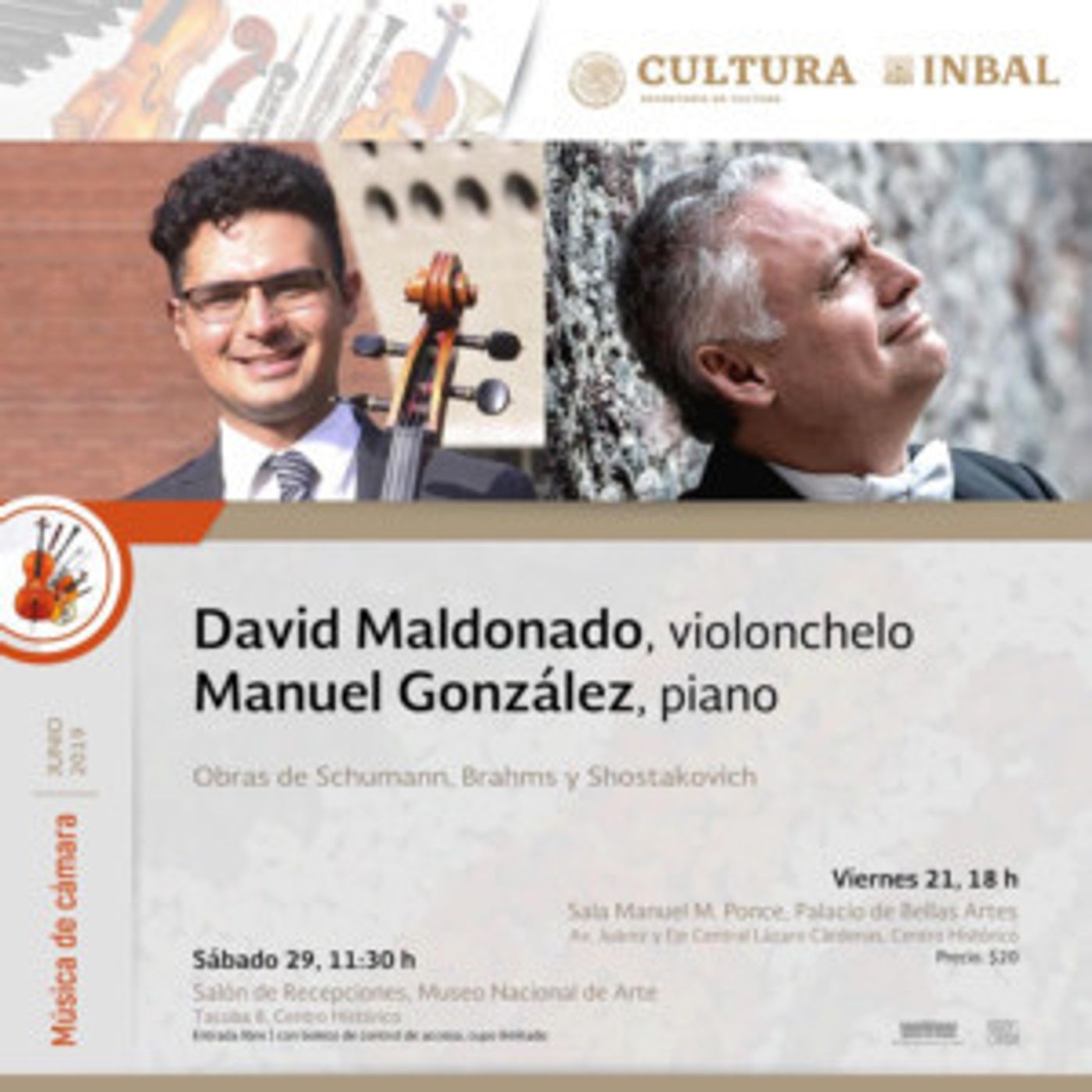 El pianista Manuel González y el violonchelista David Maldonado darán un concierto en la Sala Manuel M. Ponce El pianista Manuel González y el violonchelista David Maldonado darán un concierto en la Sala Manuel M. Ponce Image