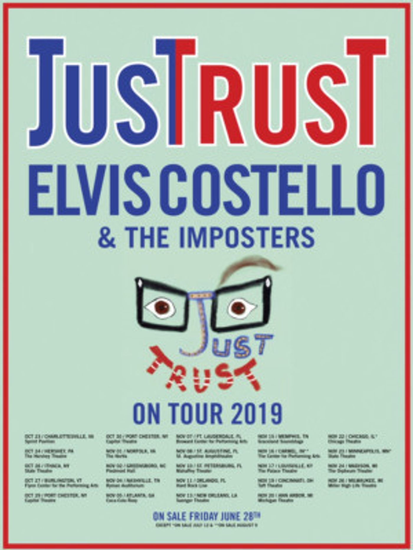 Elvis Costello 'Just Trust' Fall Tour Comes to Hershey  Image