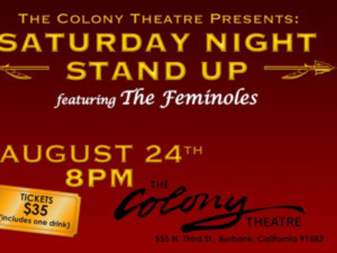 The Colony Theatre Announces SATURDAY NIGHT STAND UP The Colony Theatre Announces SATURDAY NIGHT STAND UP Image