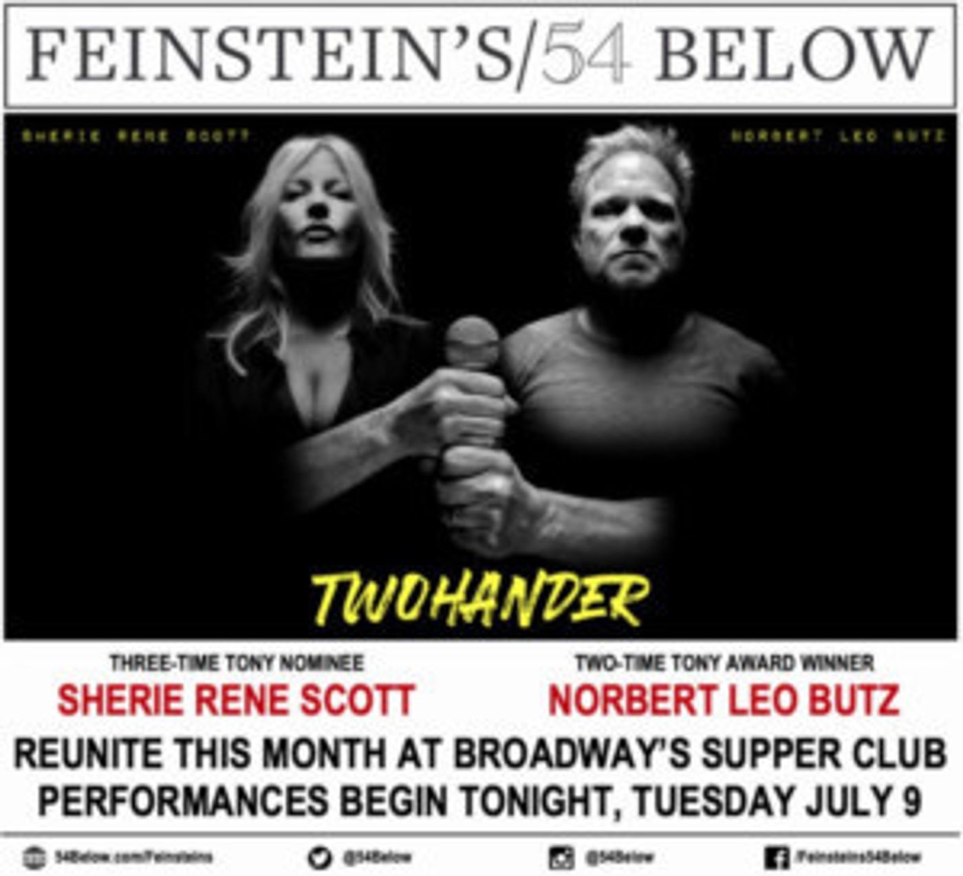 Sherie Rene Scott & Norbert Leo Butz Take Over 54 Below Starting Tonight  Image