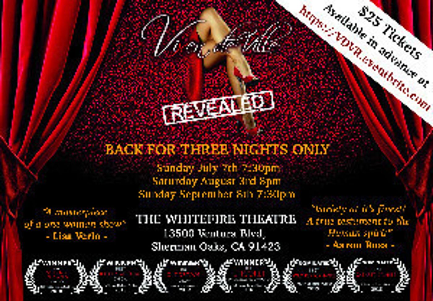 Multi Award-Winning Solo Show VIXEN DEVILLE REVEALED Returns  Image