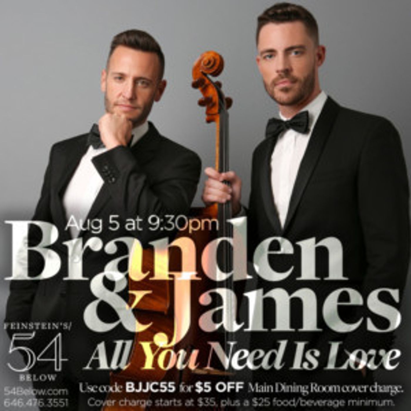 Branden and James Return To Feinstein's/54 Below This August  Image