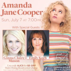 Amanda Jane Cooper Returns to 54 Below with Guests Ginna Claire Mason and Emily Koch  Image