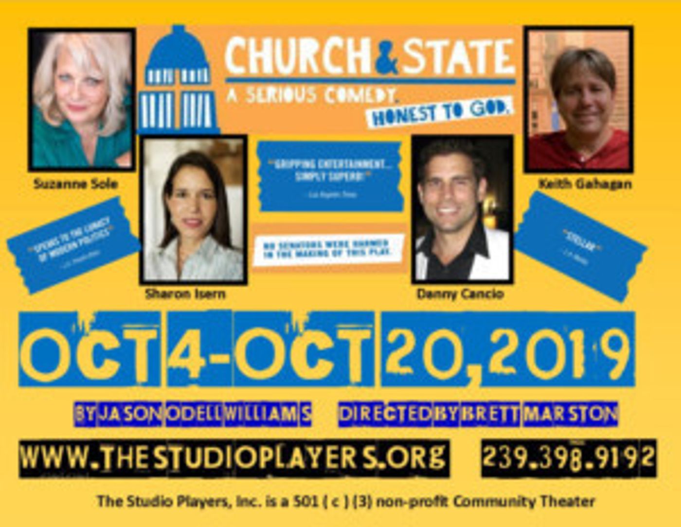 The Studio Players Announce Cast Of CHURCH & STATE By Jason Odell Williams  Image