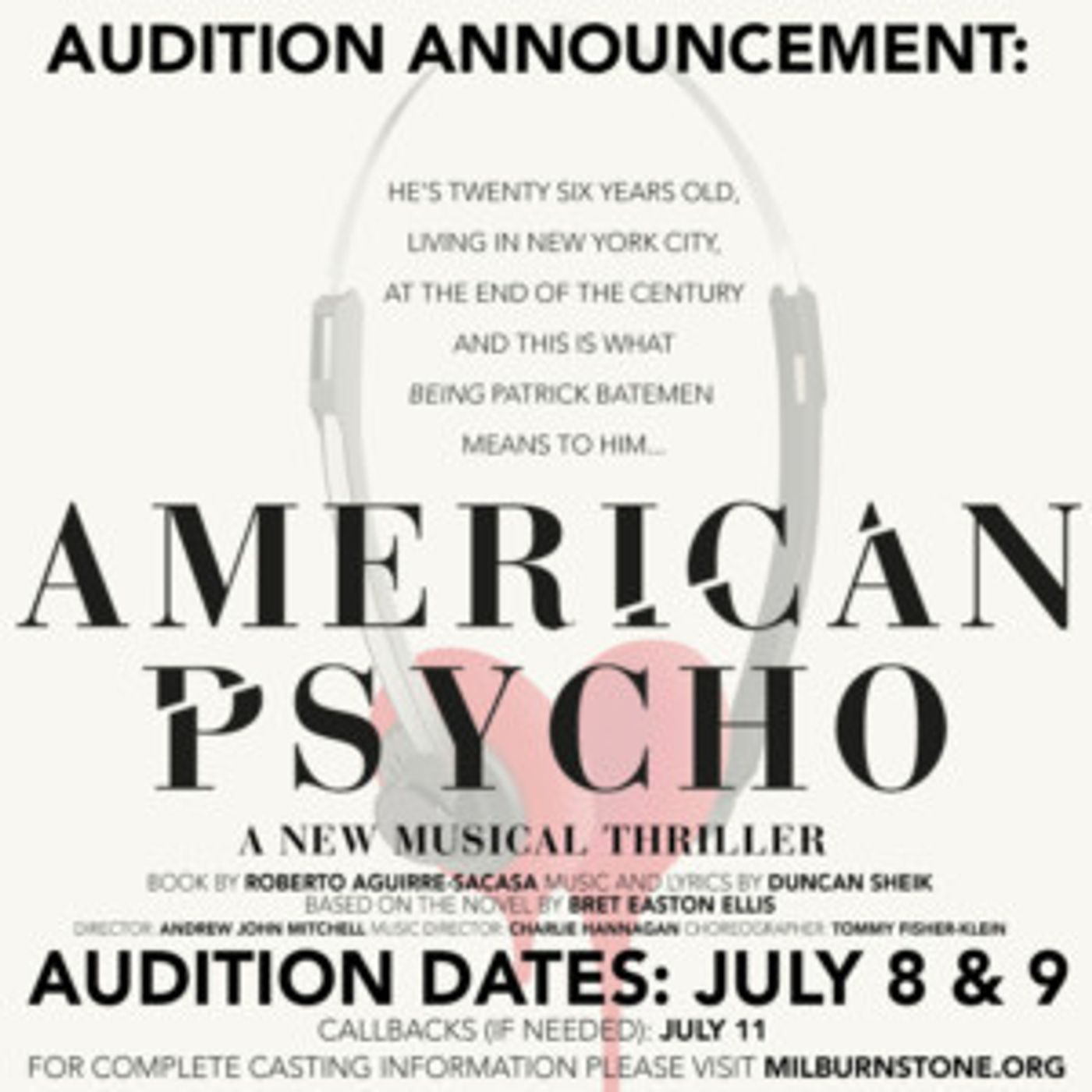 Auditions Announced For AMERICAN PSYCHO The Musical!  Image
