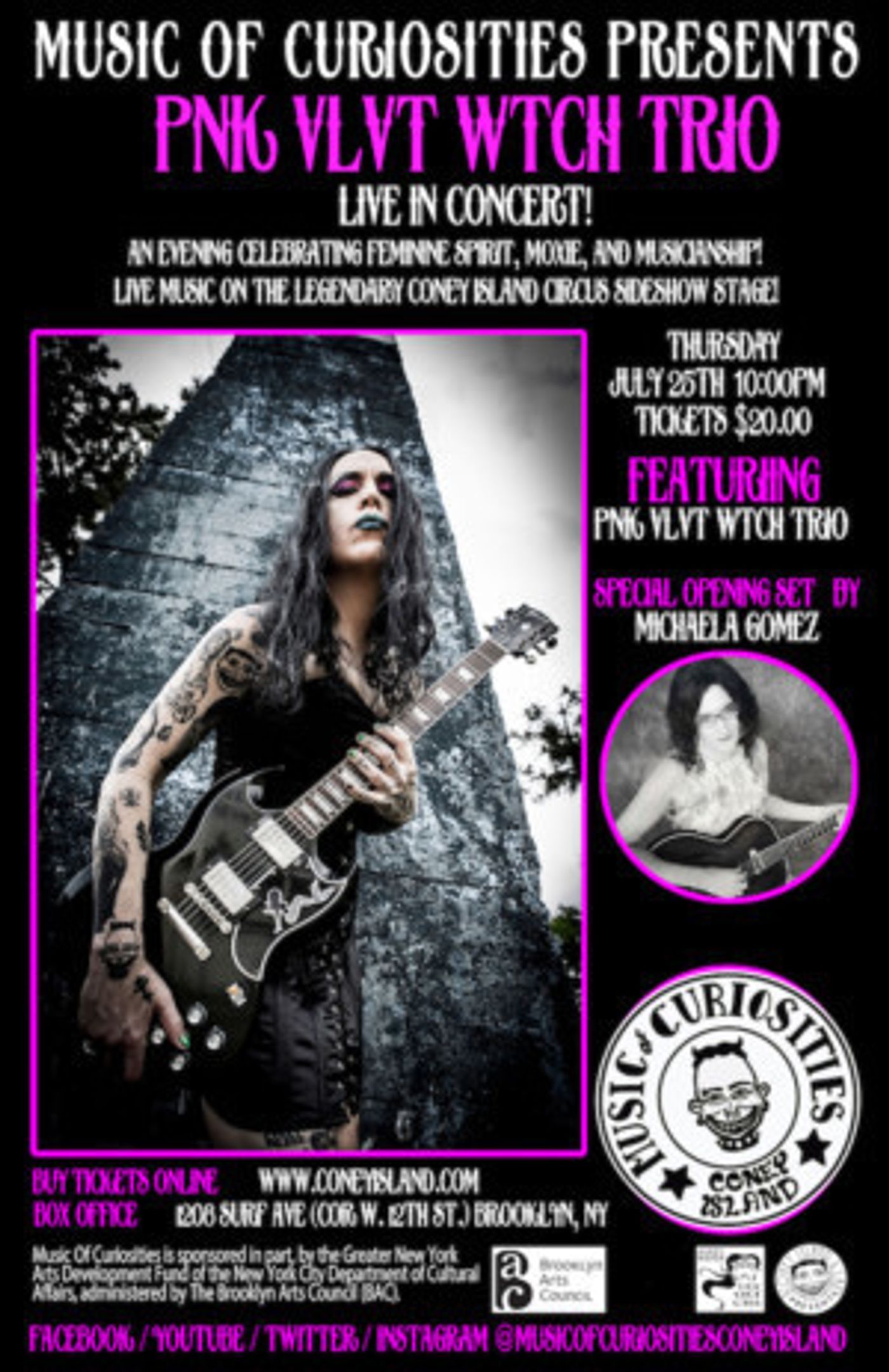 Music Of Curiosities Coney Island Presents PNK VLVT WTCH TRIO Live In Concert!  Image