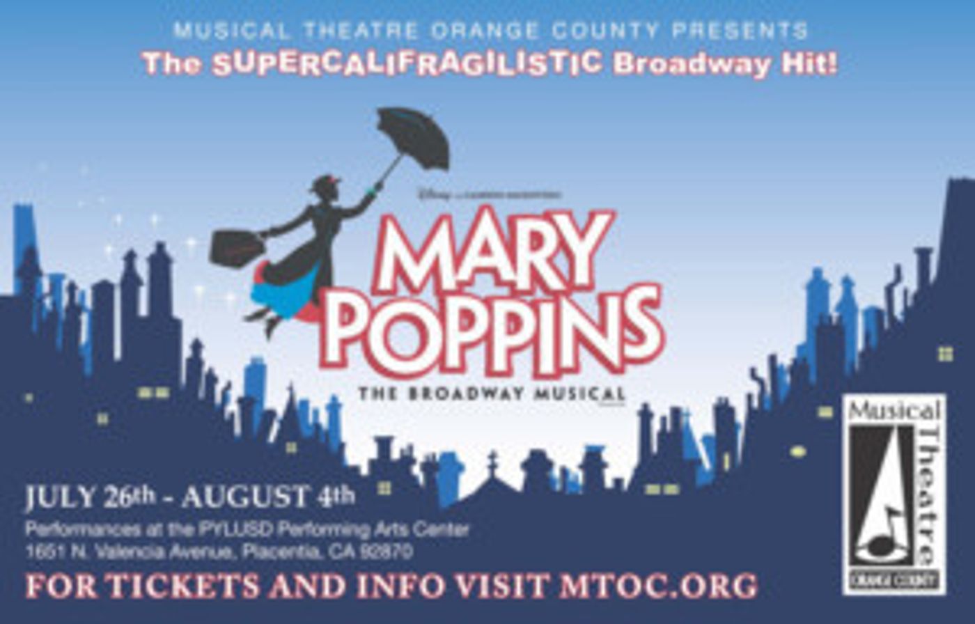 Musical Theatre Orange County Presents Disneys MARY POPPINS Live On Stage  Image