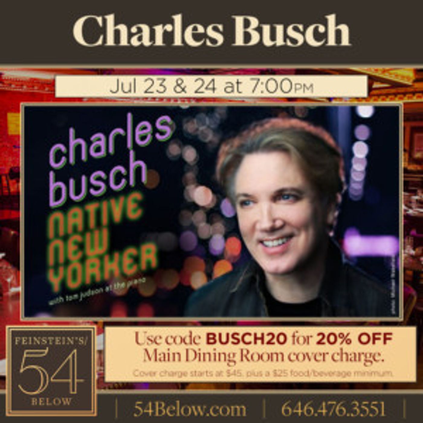 Charles Busch Returns To Feinstein's/54 Below This Month  Image