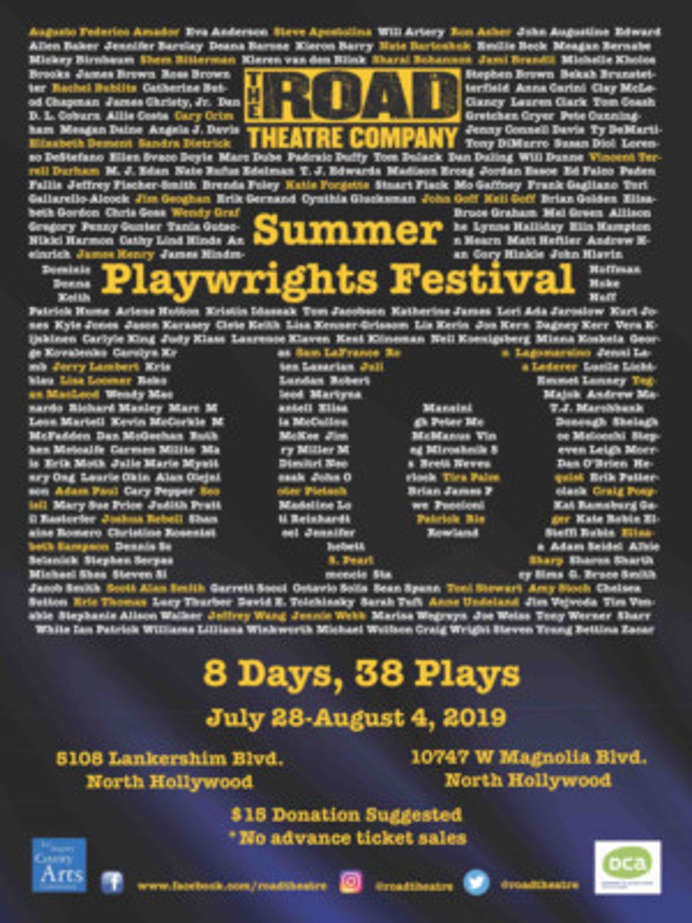 Road Theatre Company Presents 10th Annual Summer Playwrights Festival  Image