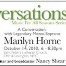 Marilyn Horne Takes Part In Music For All Seasons' Conversations Series 10/14