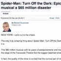 Toronto Star Reviews SPIDER-MAN: '$65 million disaster'