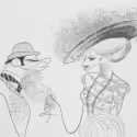 Photo Coverage: Al Hirschfeld Drawings Up for Auction & More for 108th Late Birthday