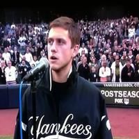 STAGE TUBE: Aaron Tveit Sings 'God Bless America' at Yankees Game!