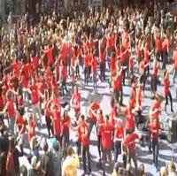 STAGE TUBE: GODSPELL Flash Mob in Times Square Video