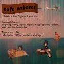 Janet Kane and Roberta Miles Host CAFE CABARET, 3/16
