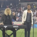 Photo Flash: MEMPHIS' Montego Glover & David Bryan Perform National Anthem at…
