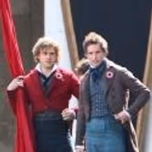 New Photo of Eddie Redmayne and Aaron Tveit on LES MIS Film Set!