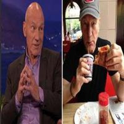 VIDEO: Patrick Stewart Debunks Pizza-Eating Rumors on CONAN!