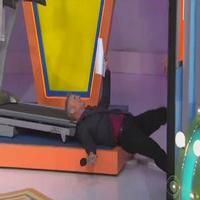 VIDEO: Watch PRICE IS RIGHT Announcer Wipe Out While Demonstrating Treadmill Prize!