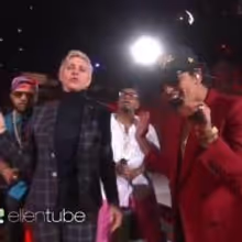 VIDEO: ELLEN Joins Bruno Mars on 'Uptown Funk' Performance