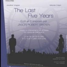 Jason Robert Brown's THE LAST FIVE YEARS Makes Paris Debut Today