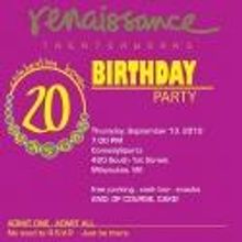 Renaissance Theaterworks Hosts Party to Celebrate 20th Season Tonight, 9/13