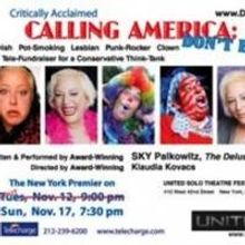 CALLING AMERICA: DON'T HANG UP!! to Play United Solo, 11/12 & 17