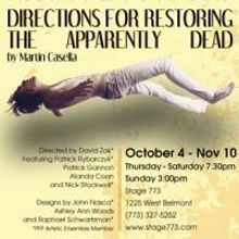 Pride Films and Plays Opens 2013-14 Season with DIRECTIONS FOR RESTORING THE APPARENT