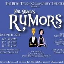 Beth Tfiloh Community Theatre Presents Neil Simon's RUMORS, Now thru 12/17