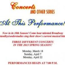 Musicals Tonight! Continues Salute to Standbys with AT THIS PERFORMANCE... at Lion Th