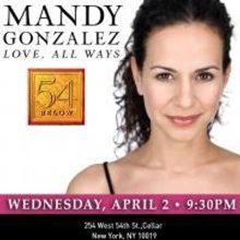 Broadway's Mandy Gonzalez Returns to 54 Below, 4/2