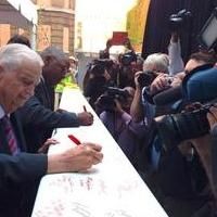 J.W. Marriott, Jr., Mayor Vincent C. Gray Lead Topping Off Celebration for the…