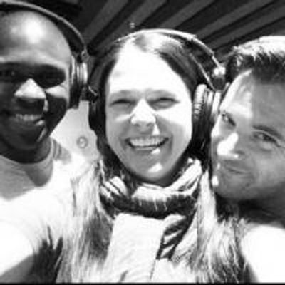 In the recording studio with the cast of Violet