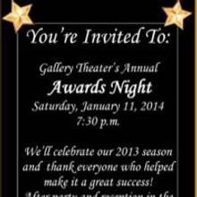 Gallery Theater to Host Annual Awards Night, 1/11
