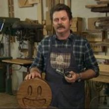 VIDEO: Nick Offerman Showcases Handcrafted Oak Emojis on CONAN