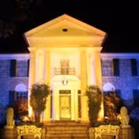 Elvis Presley's Graceland in Memphis Illuminated in Blue and Gold to Celebrate…