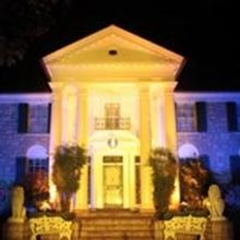 Elvis Presley's Graceland in Memphis Illuminated in Blue and Gold to Celebrate…