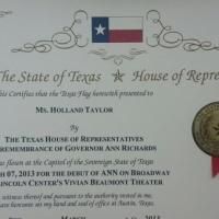 Photo Flash: Texas Flies Flag for in Honor of ANN