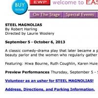 EAST WEST PLAYERS Brings STEEL MAGNOLIAS to the Stage, Opening September 11th…