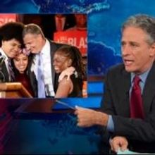VIDEO: Jon Stewart Tries Out de Blasio-Style Hair on THE DAILY SHOW