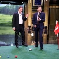 VIDEO: Hugh Grant & Charles Barkley Play Hallway Golf on TONIGHT SHOW