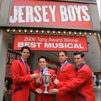 Photo Flash: JERSEY BOYS Cast Poses with US Open Trophy