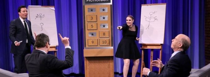 VIDEO: Lena Dunham & JK Simmons Compete in Pictionary on TONIGHT Video